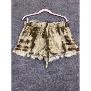 Rewash Tie Dye Frayed Hem Shorts Linen Blend Casual Summer Women's Size L